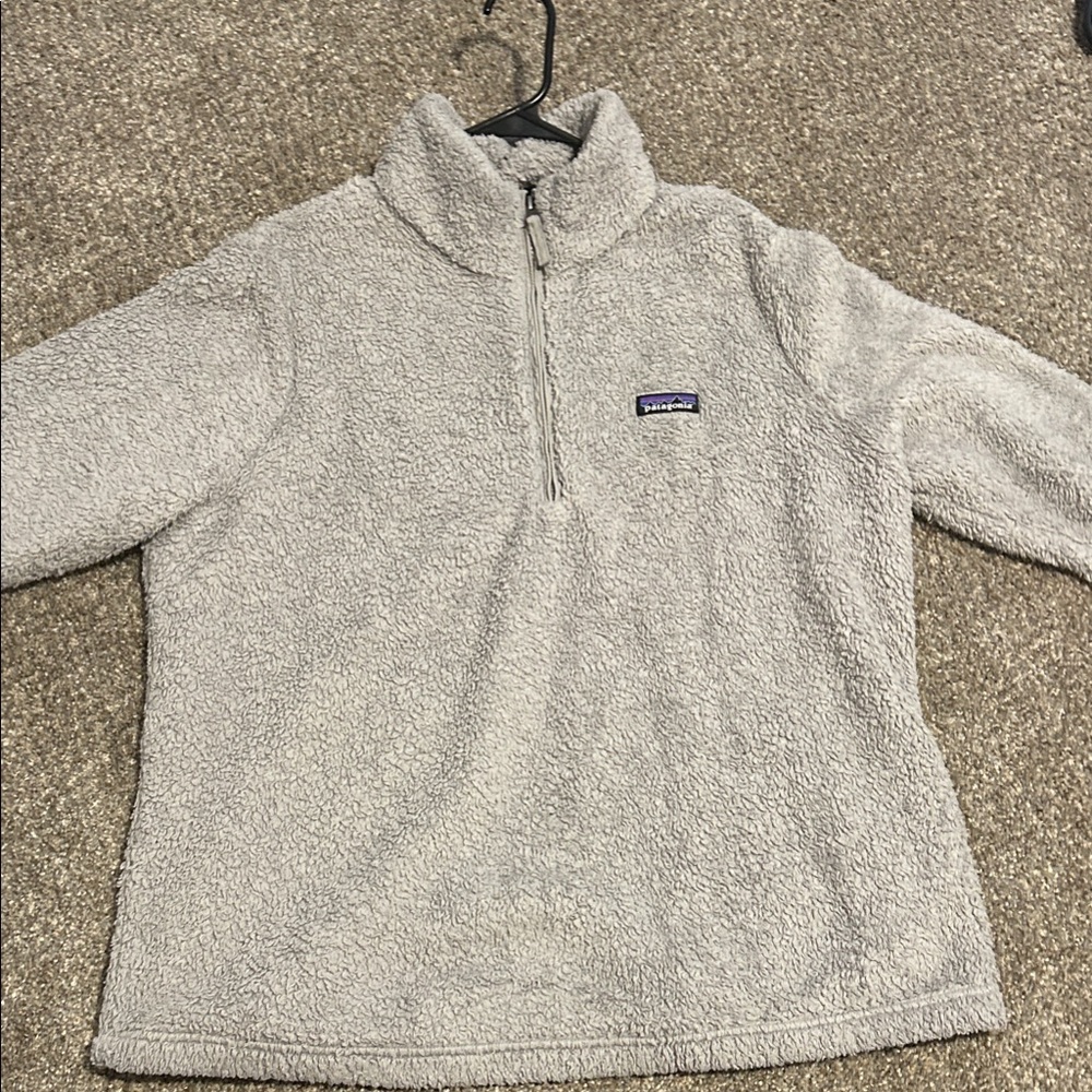 Patagonia Light Gray Sherpa Fleece Jacket